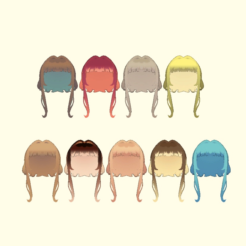 【まめふれんず対応】くらげハーフツインボブ【VRC対応】