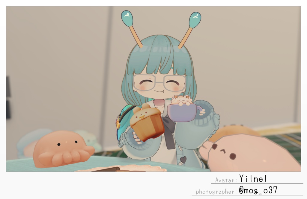 【まめフレンズ対応】めがねっ子ボブヘアー【VRC対応】