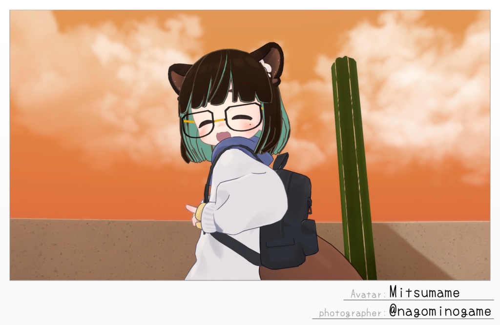 【まめフレンズ対応】めがねっ子ボブヘアー【VRC対応】