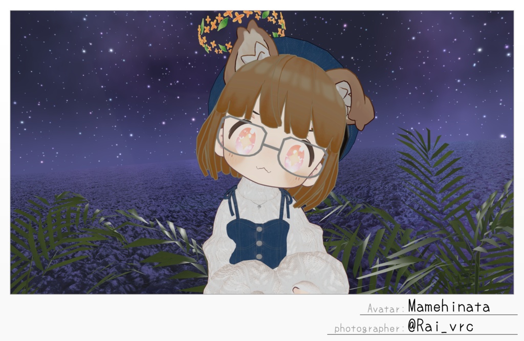 【まめフレンズ対応】めがねっ子ボブヘアー【VRC対応】