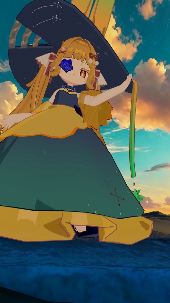 【複数アバター対応】薔薇の魔女のふんわりドレス【VRC用衣装】