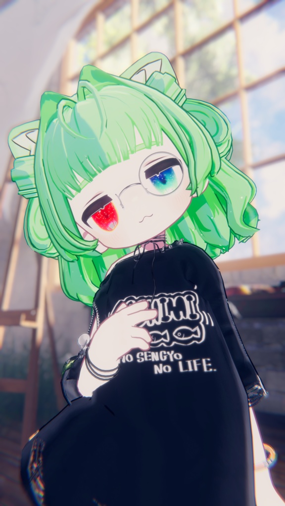 【複数アバター対応】リボンハートボブヘアー【MA対応】