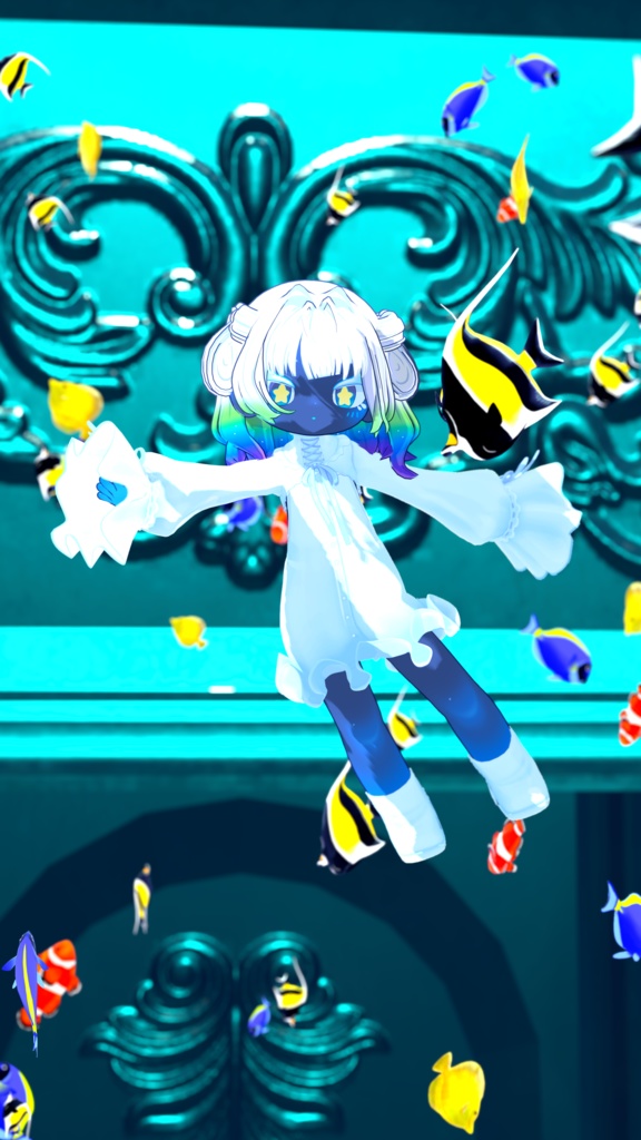 【複数アバター対応】リボンハートボブヘアー【MA対応】