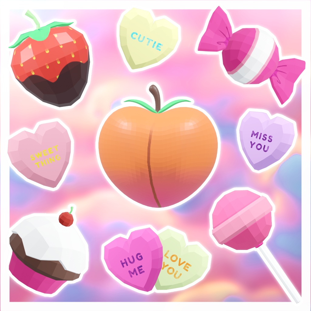 Low Poly Valentine's Day 3D Assets/Props