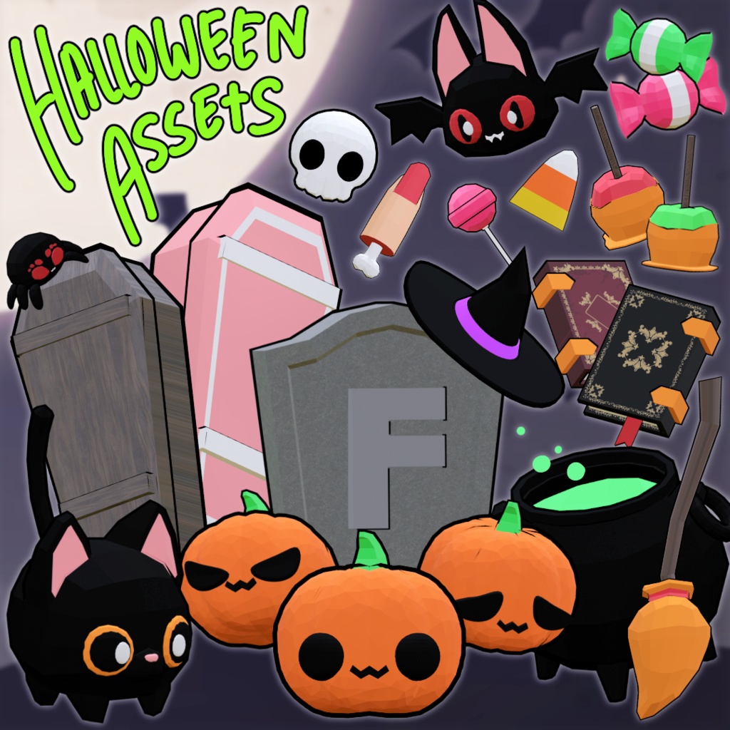 3D Low Poly Halloween Assets