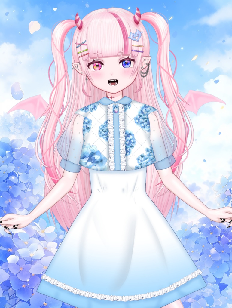 紫陽花ワンピ(Xの♡とRPで使用OK)