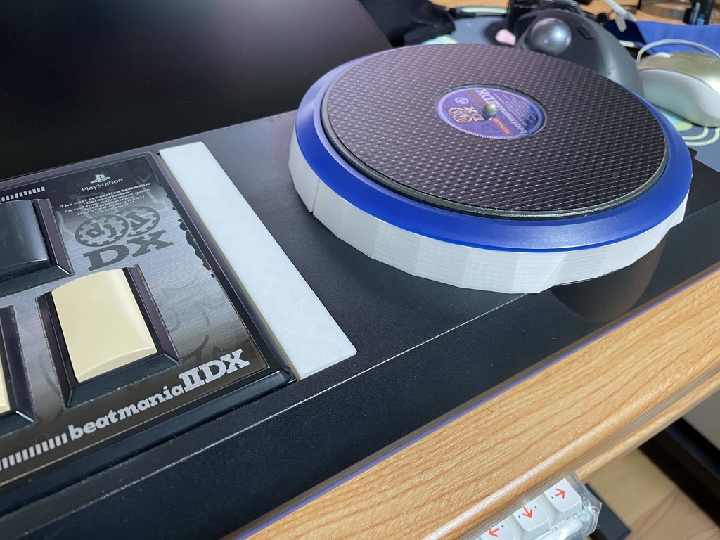 【無料STLデータ】IIDX専用コントローラ(PS2)皿距離調整用スペーサー