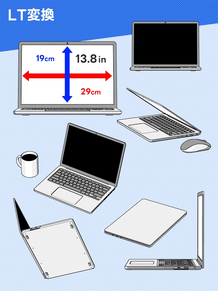 【クリスタ素材】2種類のノートPCと付属品