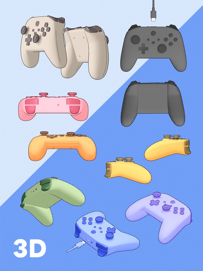 【クリスタ素材】ゲームコントローラー