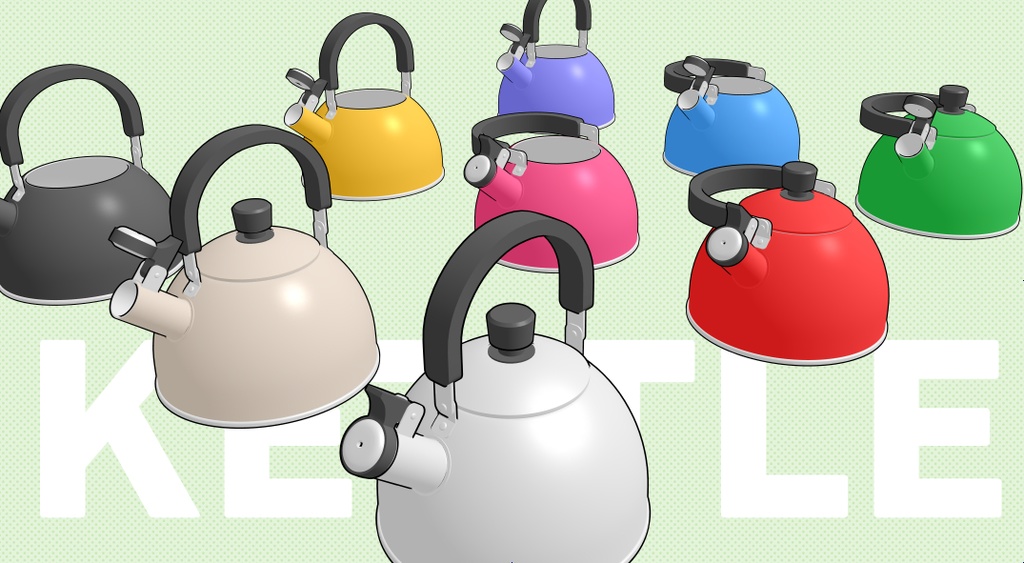 【クリスタ素材】パーツが動くやかん