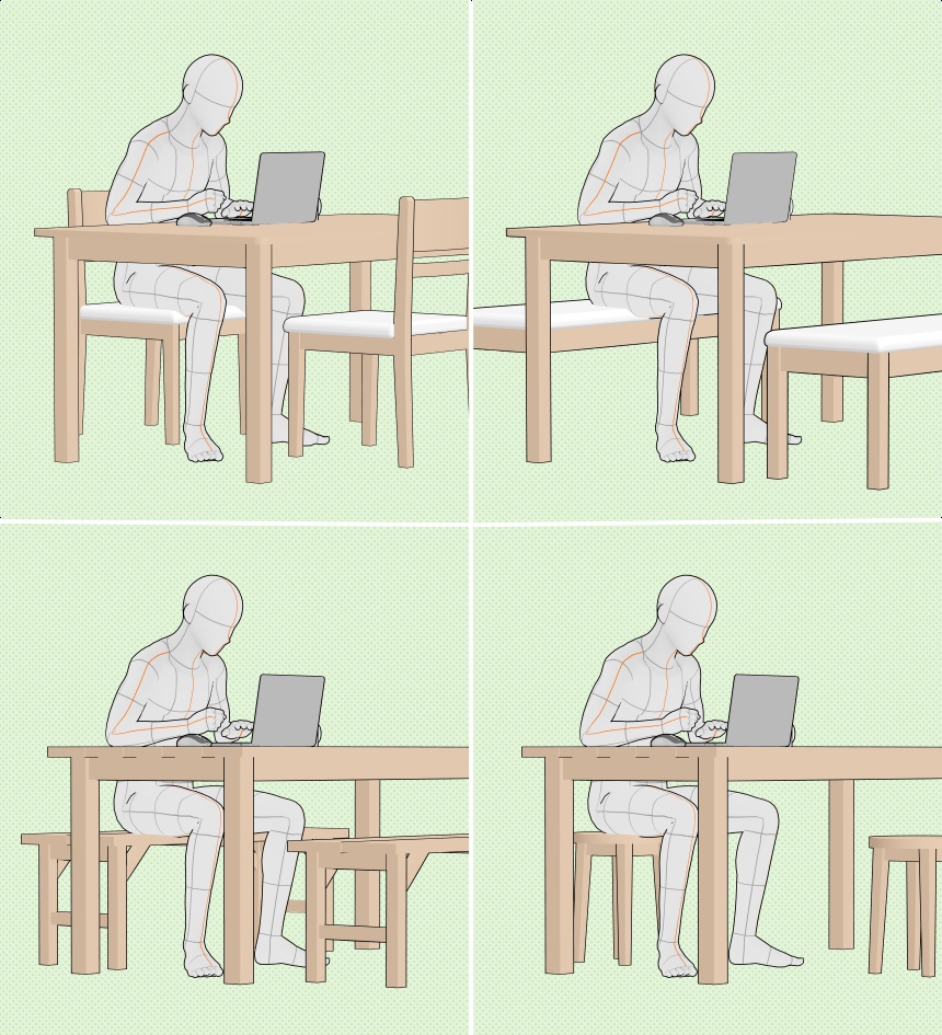 【クリスタ素材】2種類の食卓セット(1~6人用)