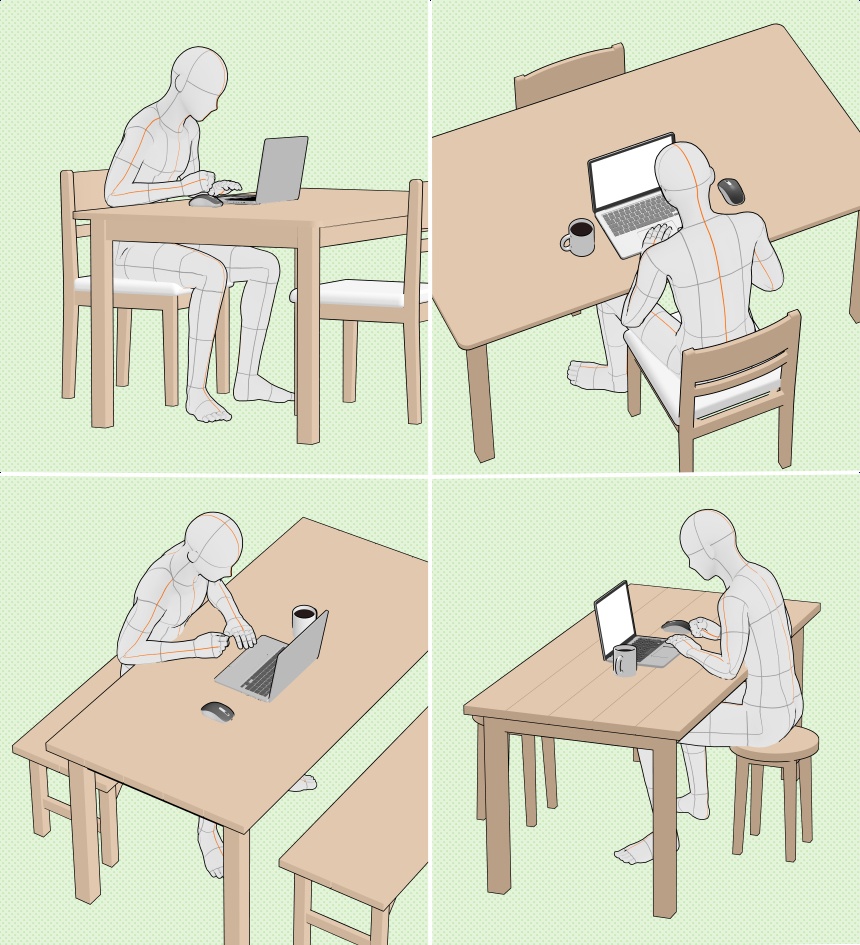 【クリスタ素材】2種類の食卓セット(1~6人用)