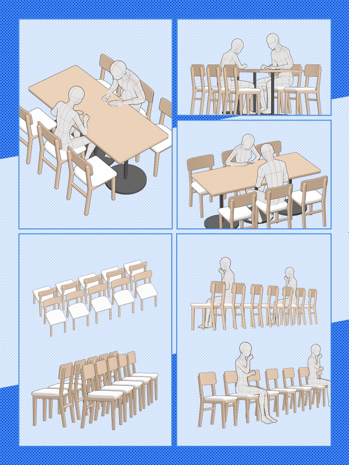 【クリスタ素材】カフェテーブルセット(1~2人用)