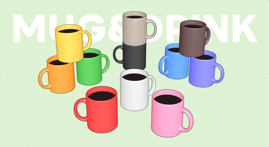 【クリスタ素材】マグカップと飲み物