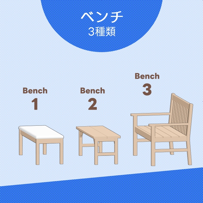 【クリスタ素材】10種類の椅子セット