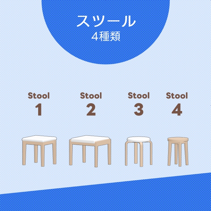 【クリスタ素材】10種類の椅子セット