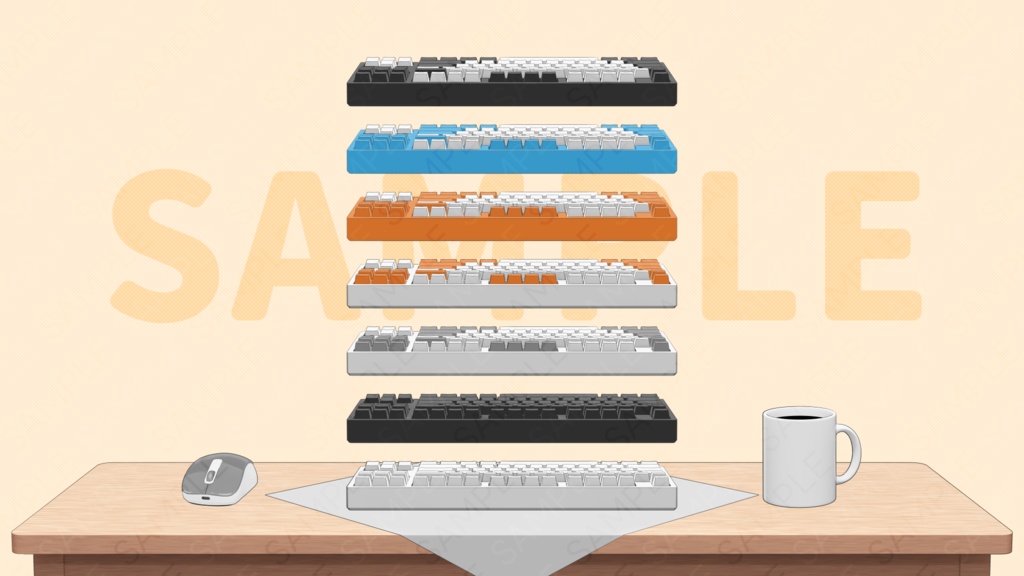 【VTuber素材】配信デスクセット(8K高画質で最大256枚収録)