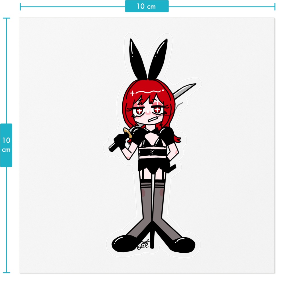 赤髪バニーちゃんステッカー