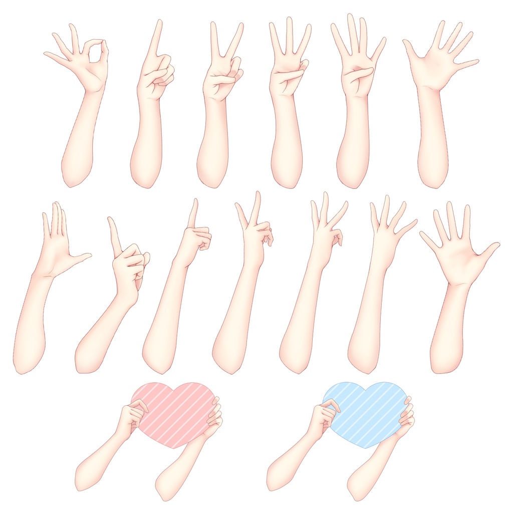 【Vtuber素材】カウントダウン手素材セット無料【フリー素材】