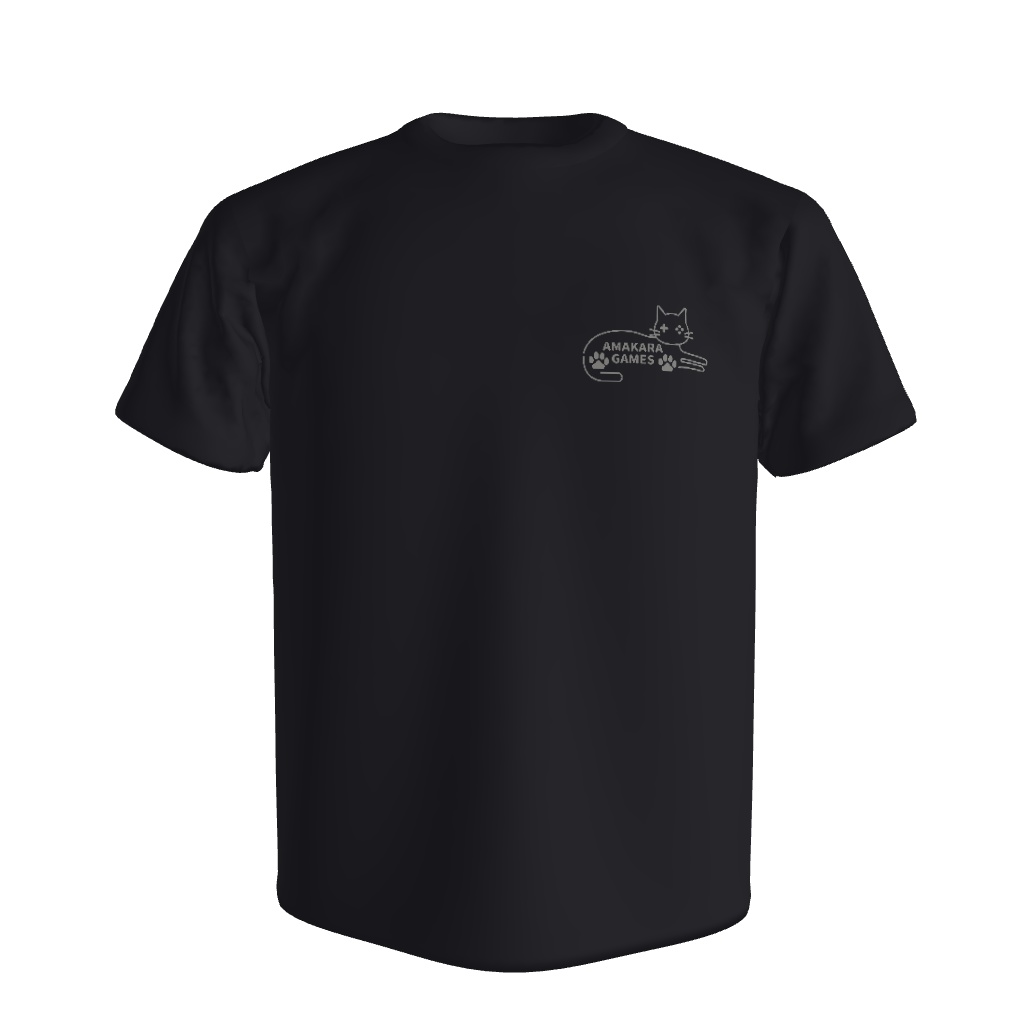 AMAKARAロゴ入りオリジナルTシャツ-黒