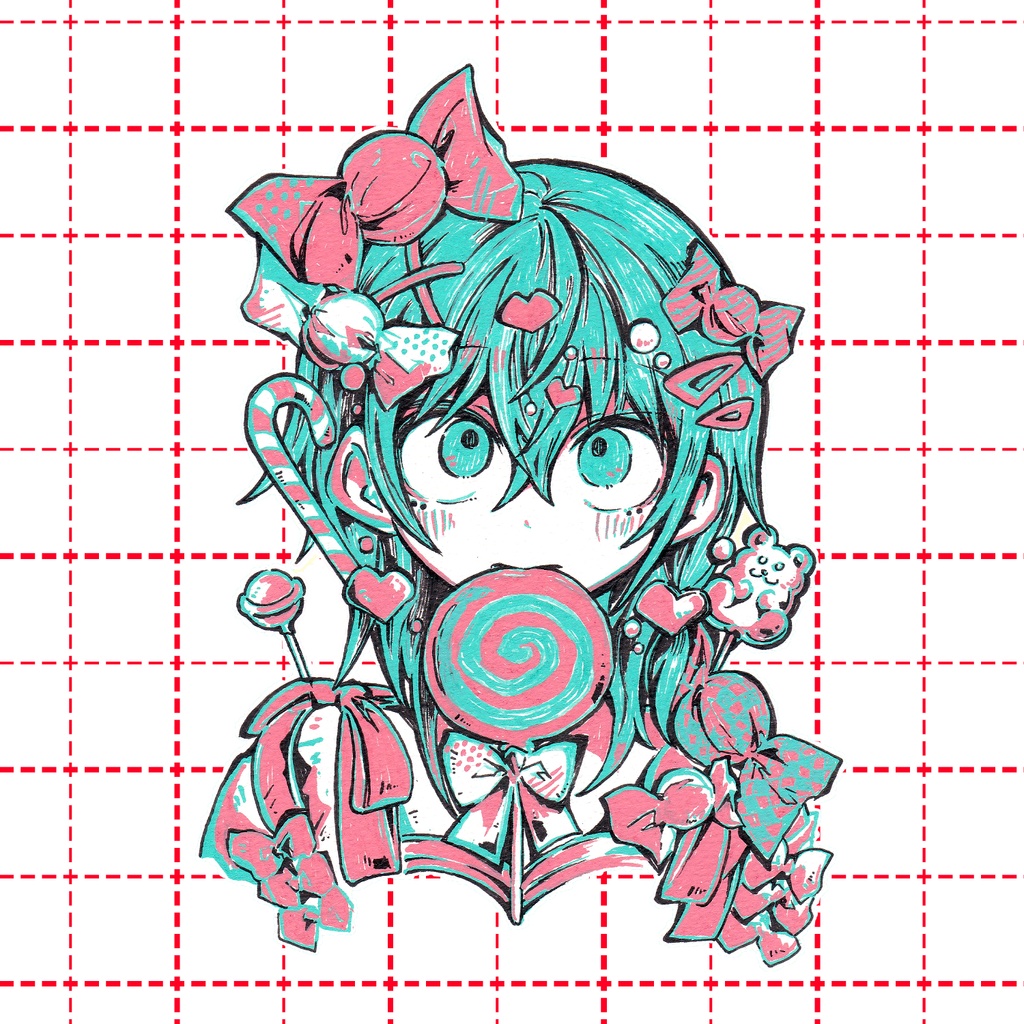 缶バッチ(キャンディーリボン)