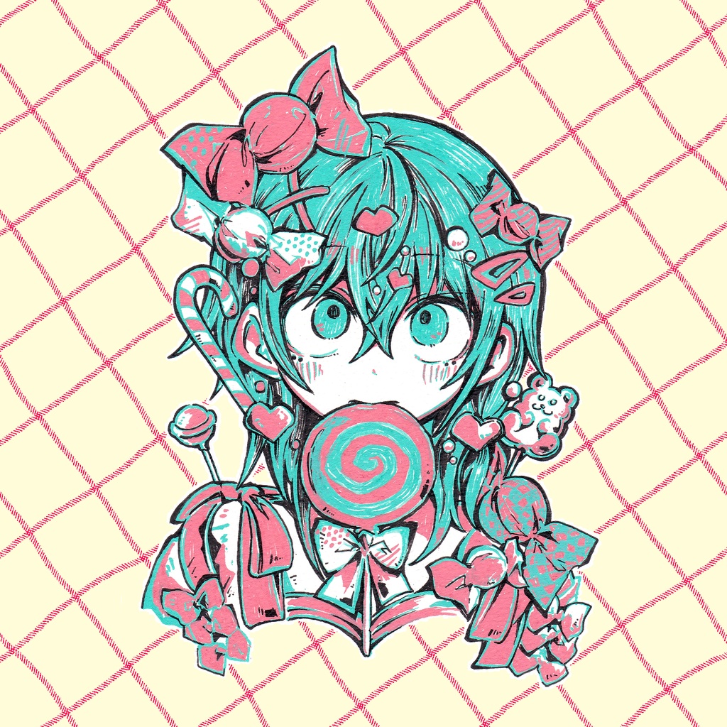 缶バッチ(キャンディーリボン)