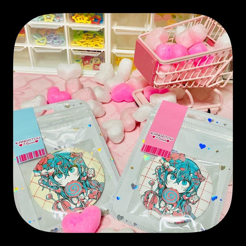 缶バッチ（キャンディーリボン）