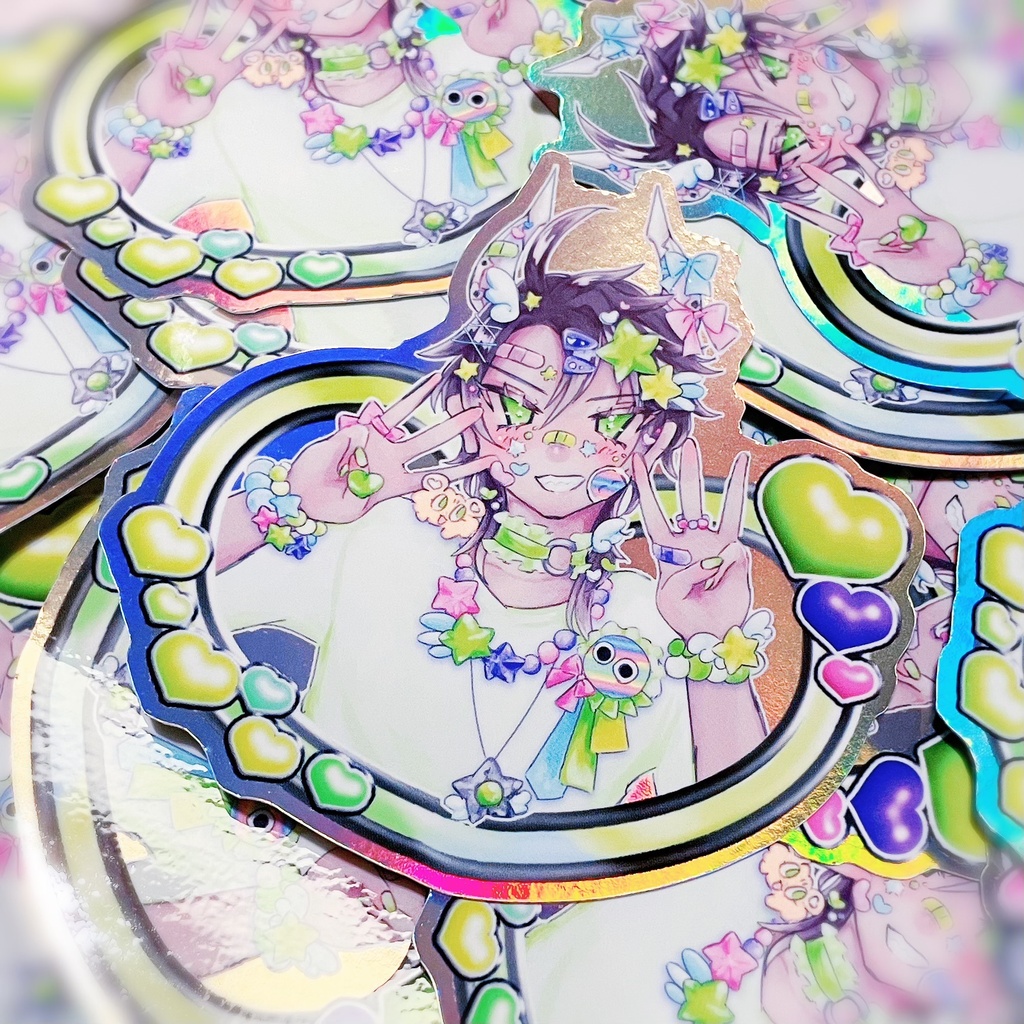 【非公式】虹色きらきらステッカー♡Big/Small