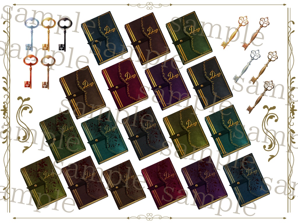 ココフォリア素材 日記&鍵