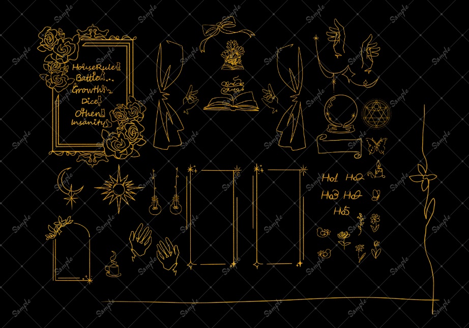 ココフォリア向け一筆書き素材