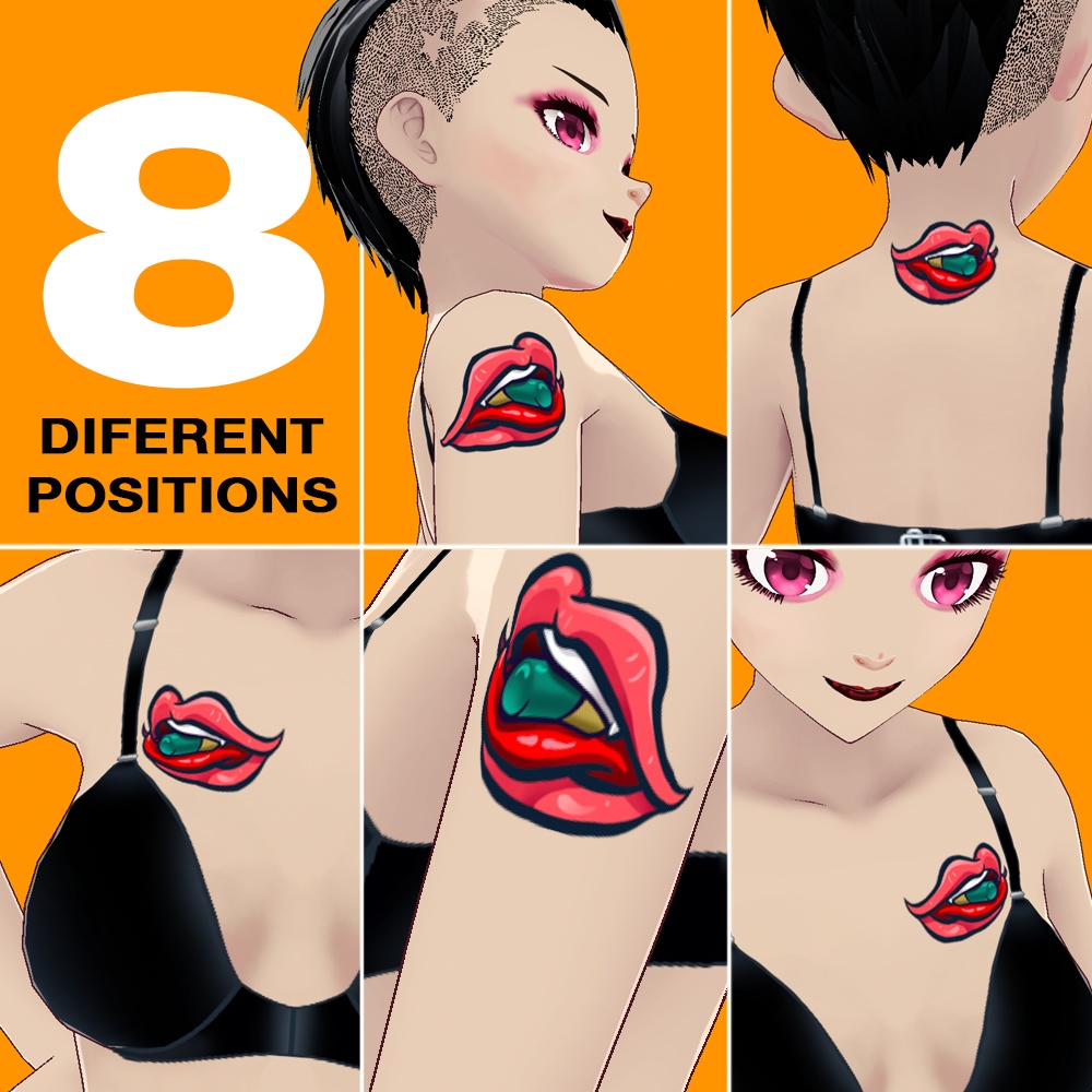 Mouth Tattoo for Vroid