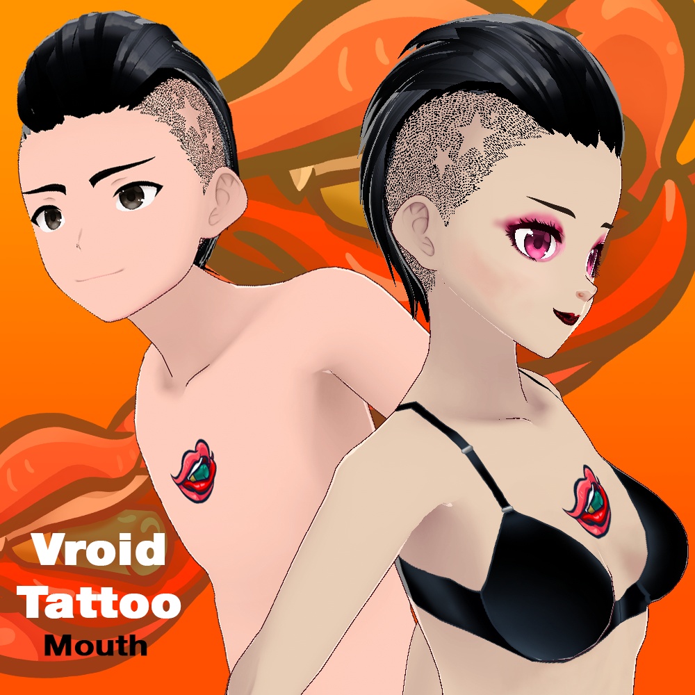 Mouth Tattoo for Vroid
