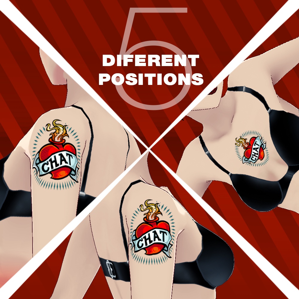 I love CHAT tattoo for Vroid models