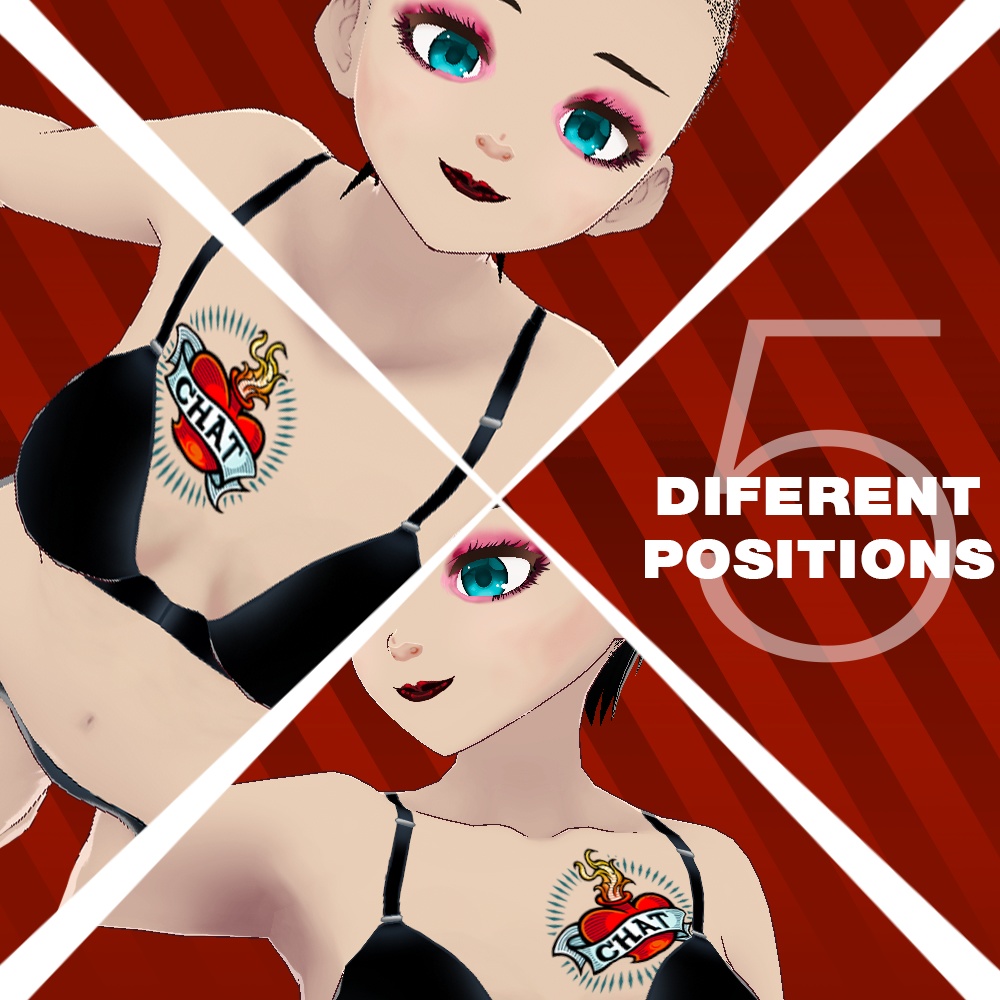 I love CHAT tattoo for Vroid models