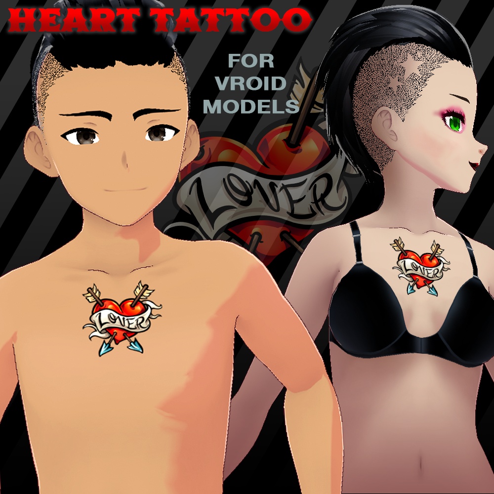 Lover Heart Tattoo for Vroid