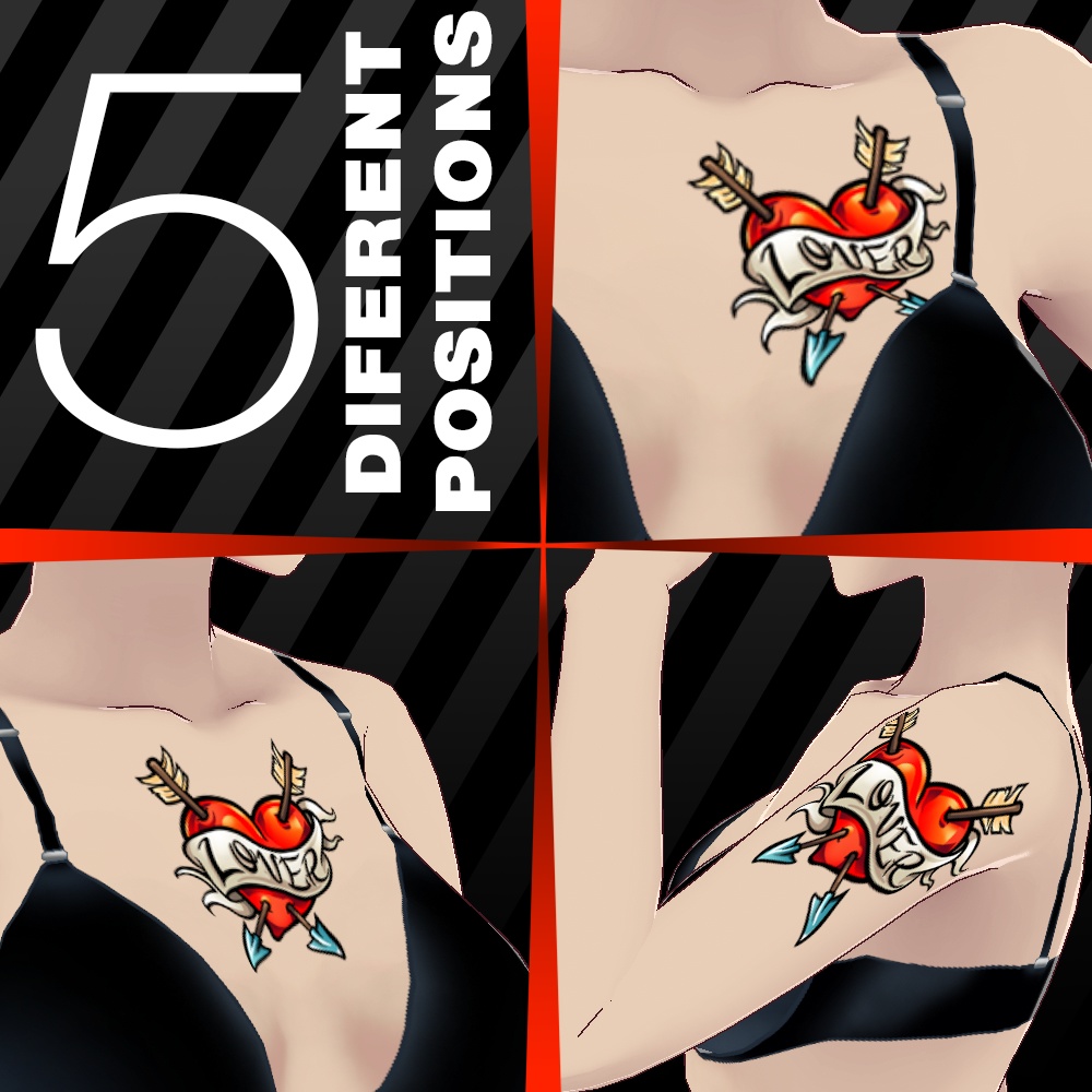 Lover Heart Tattoo for Vroid