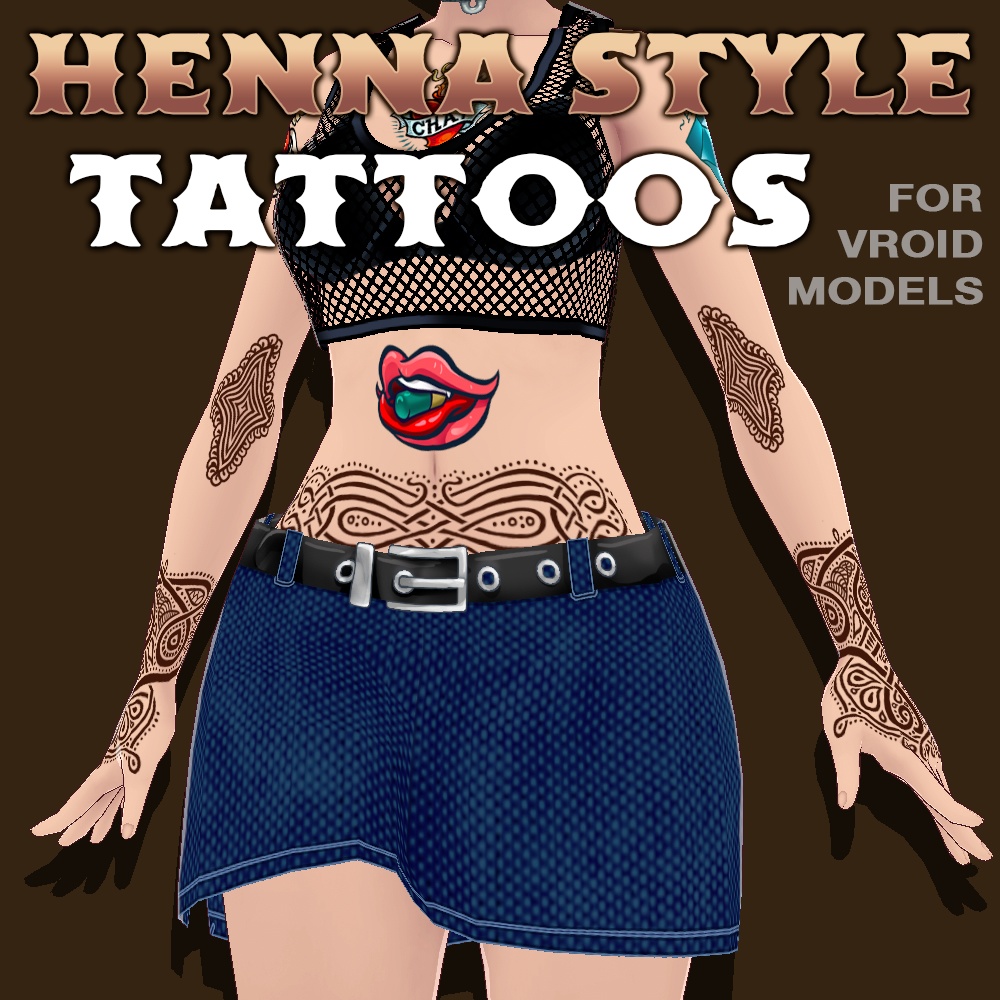 Henna Style tatoos for Vroid