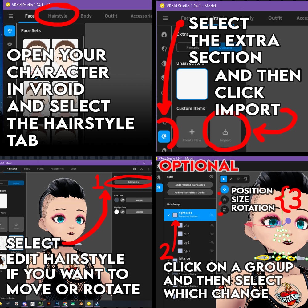 Vroid Spiked choker and earings