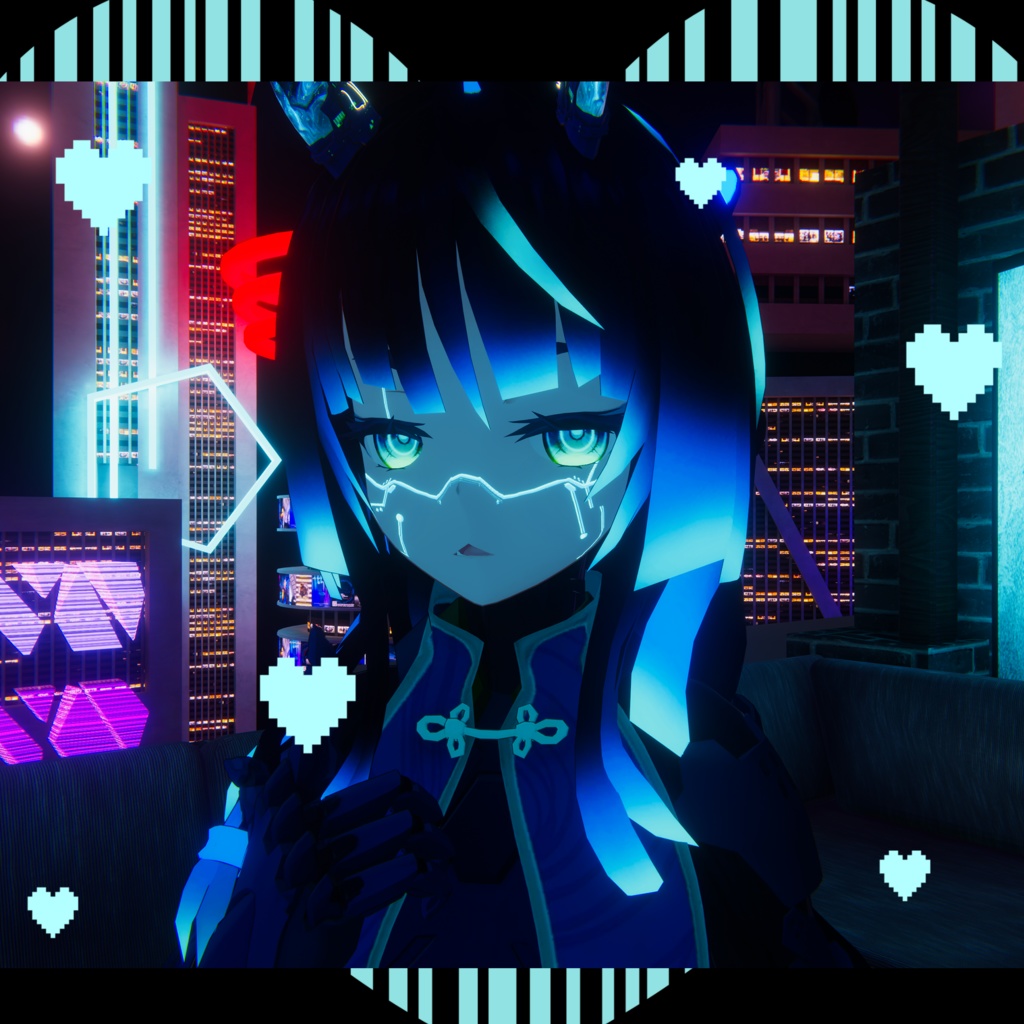 「9対応」セレスティア/ソフィナ/龍のヨル/红尘/舞夜/チセ/ 御咲/ 桔梗/竜胆 Cyber punk Face tattoosリボンタトゥー