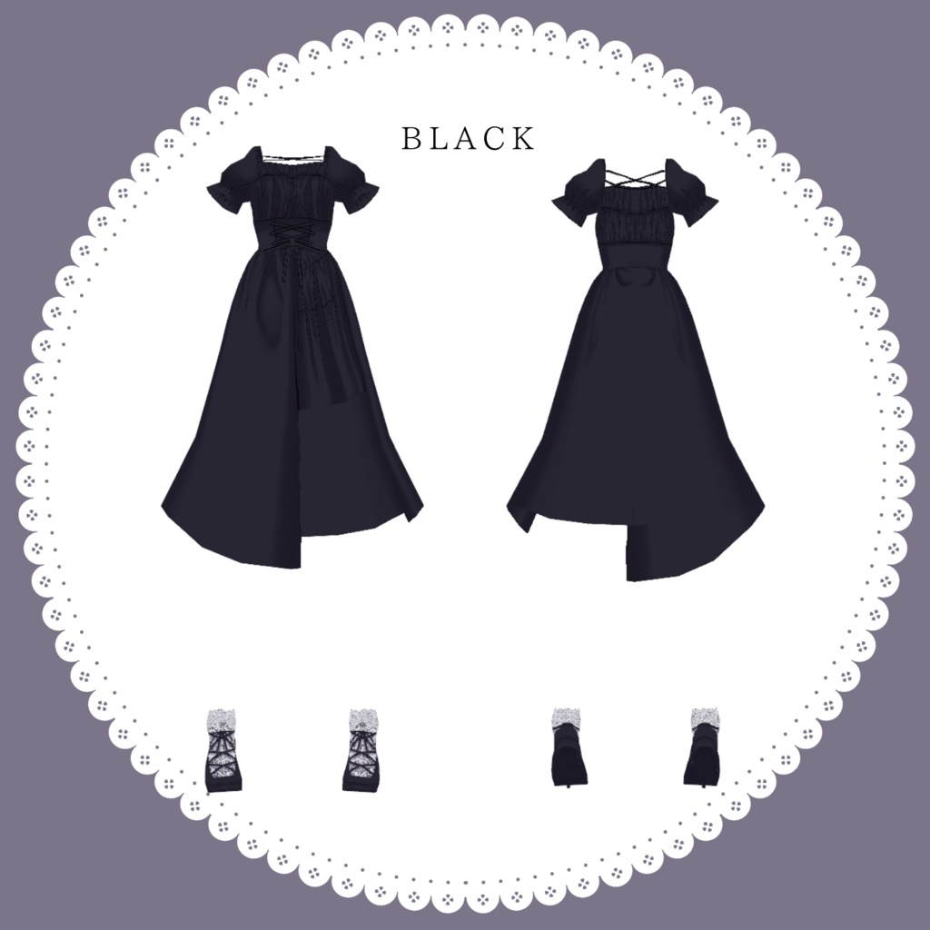 【無料版有】クロスリボンコーデセット【#Vroid】