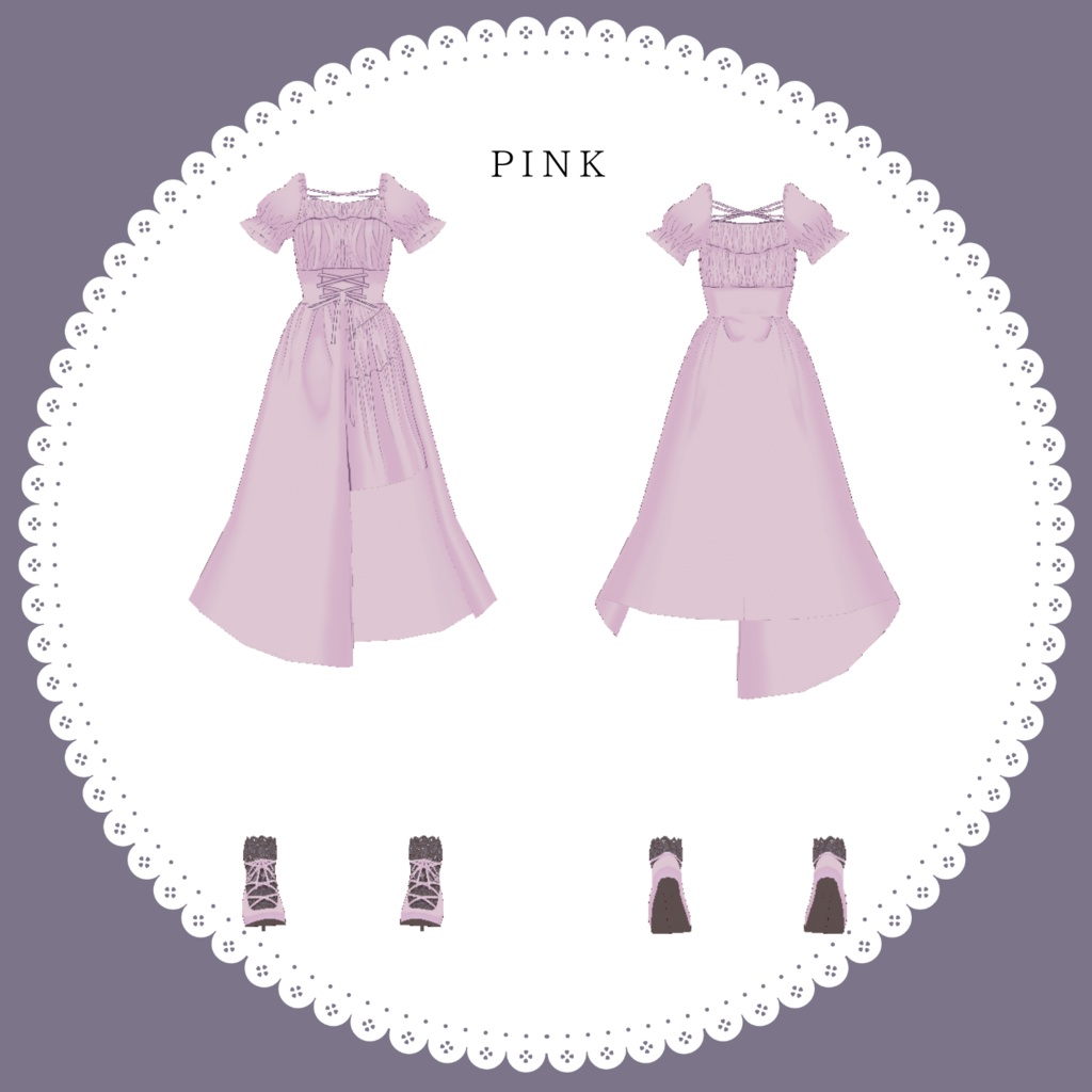 【無料版有】クロスリボンコーデセット【#Vroid】