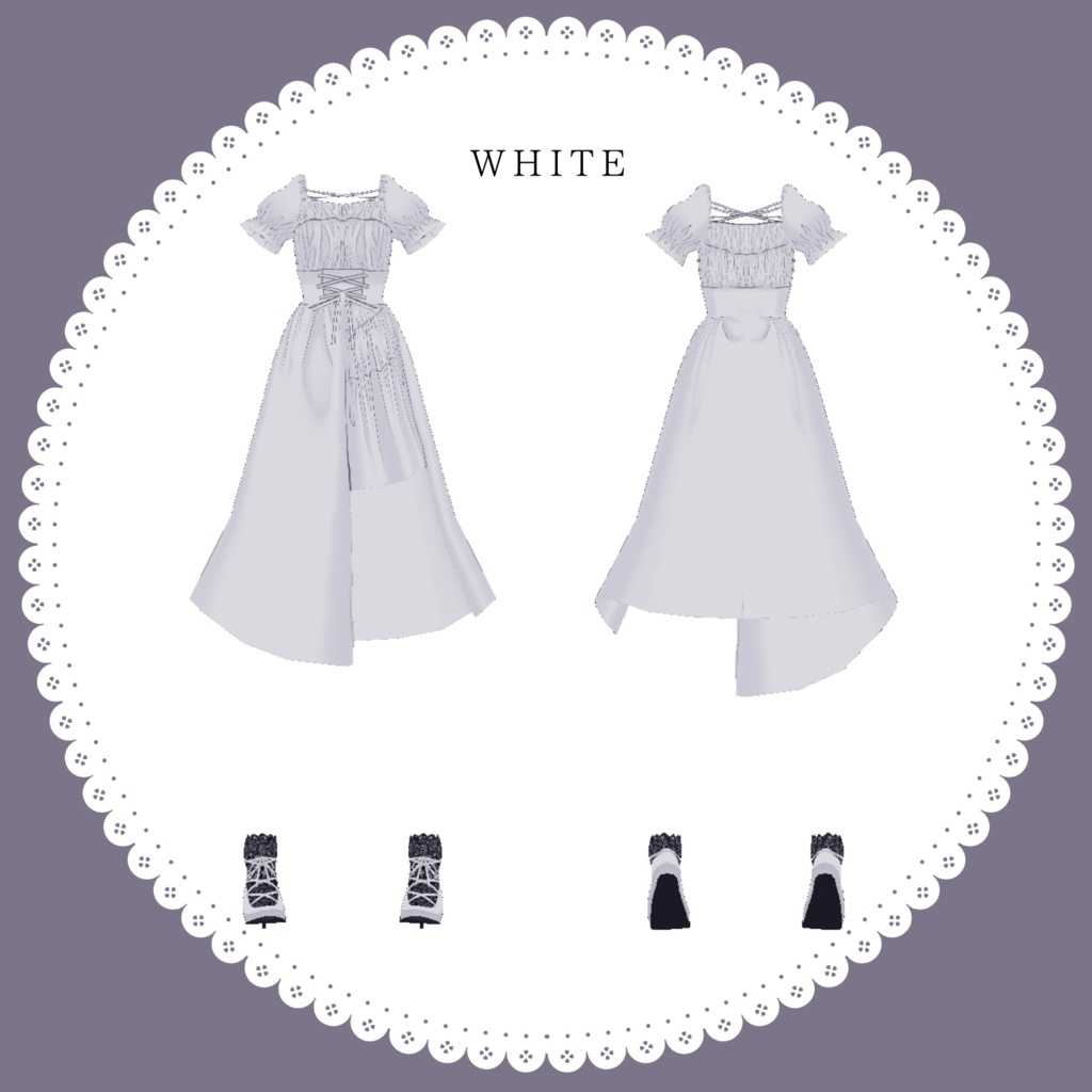 【無料版有】クロスリボンコーデセット【#Vroid】