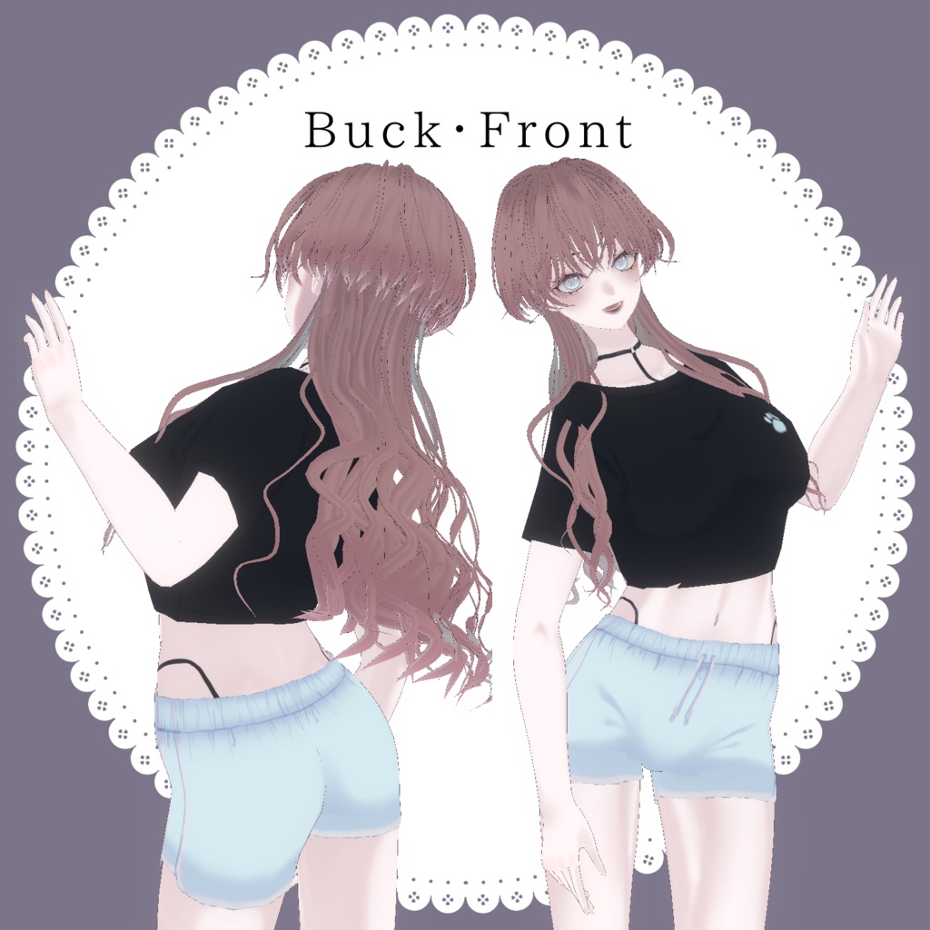 【Free無料有】ルームウェア+ランジェリーセット【#Vroid】