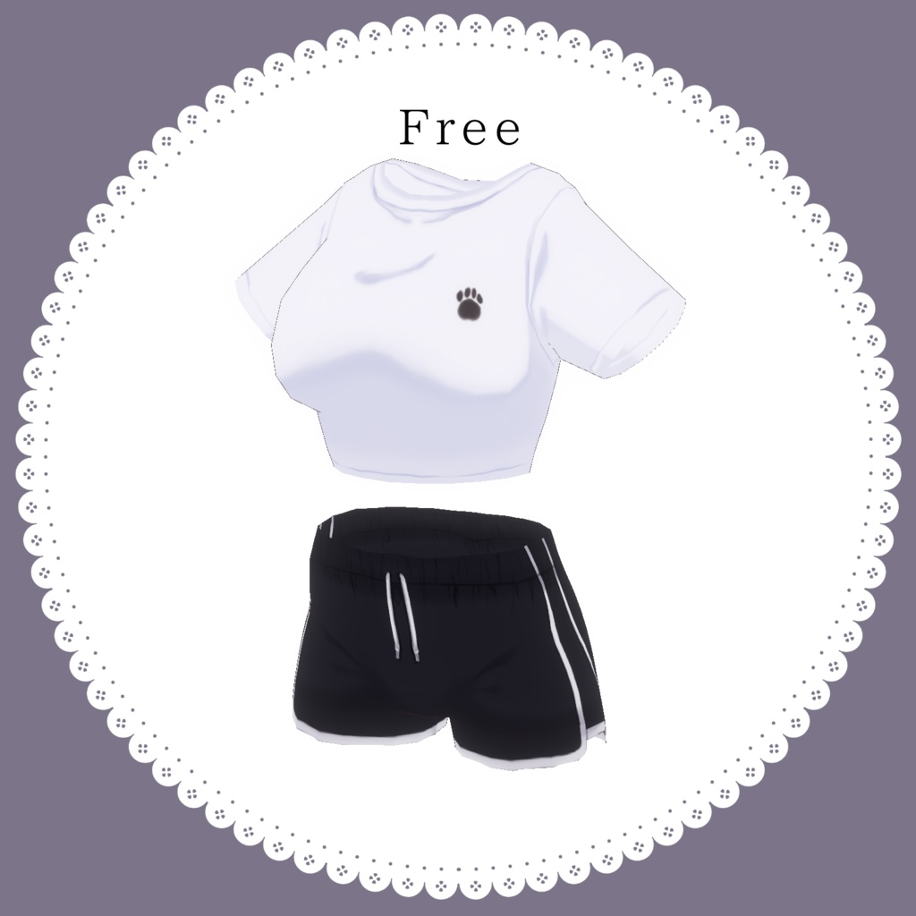 【Free無料有】ルームウェア+ランジェリーセット【#Vroid】