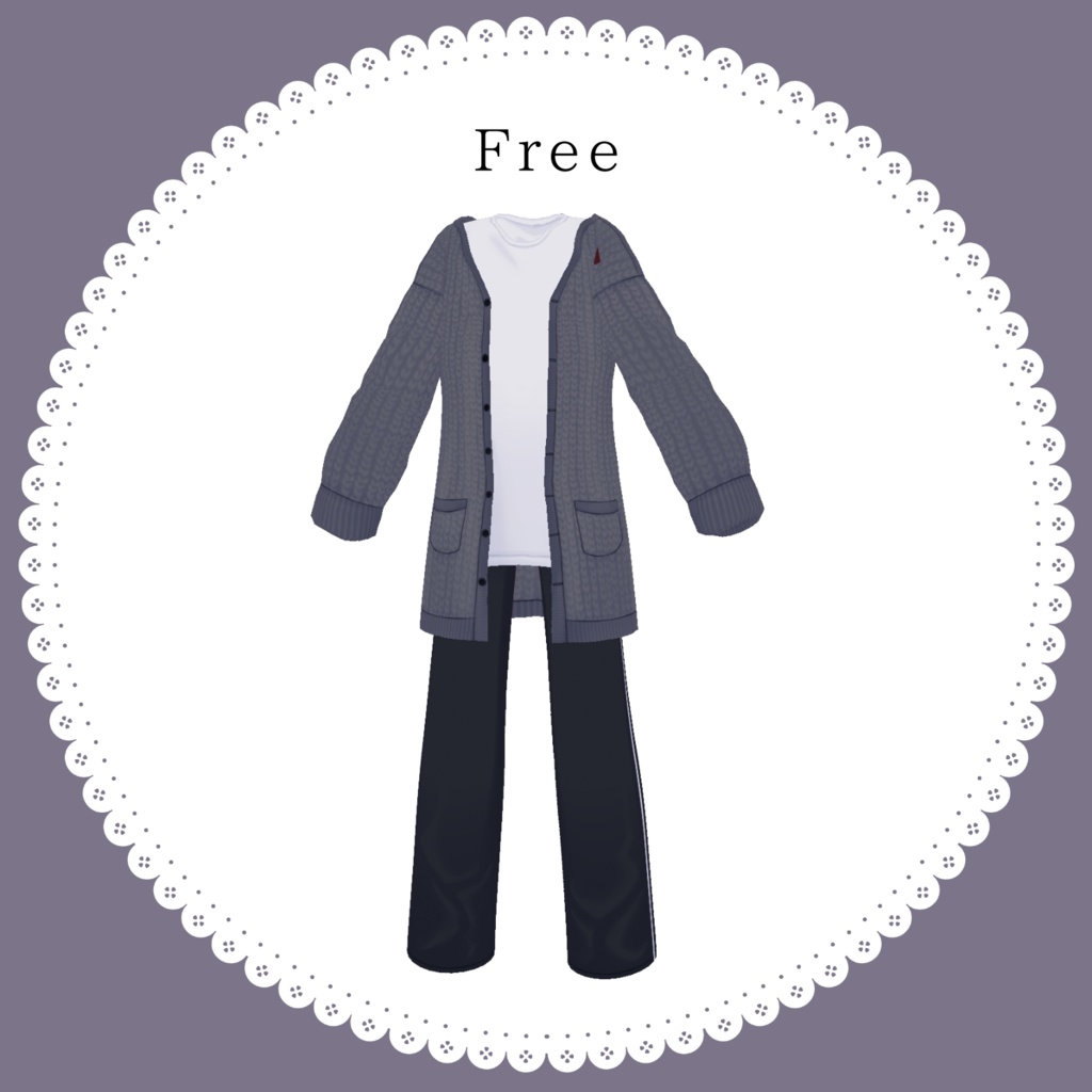 【Free無料有】メンズルームウェアセット【#Vroid】