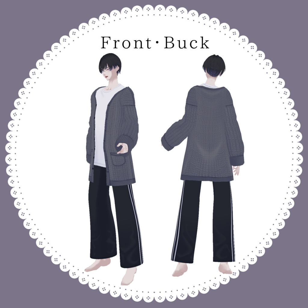 【Free無料有】メンズルームウェアセット【#Vroid】