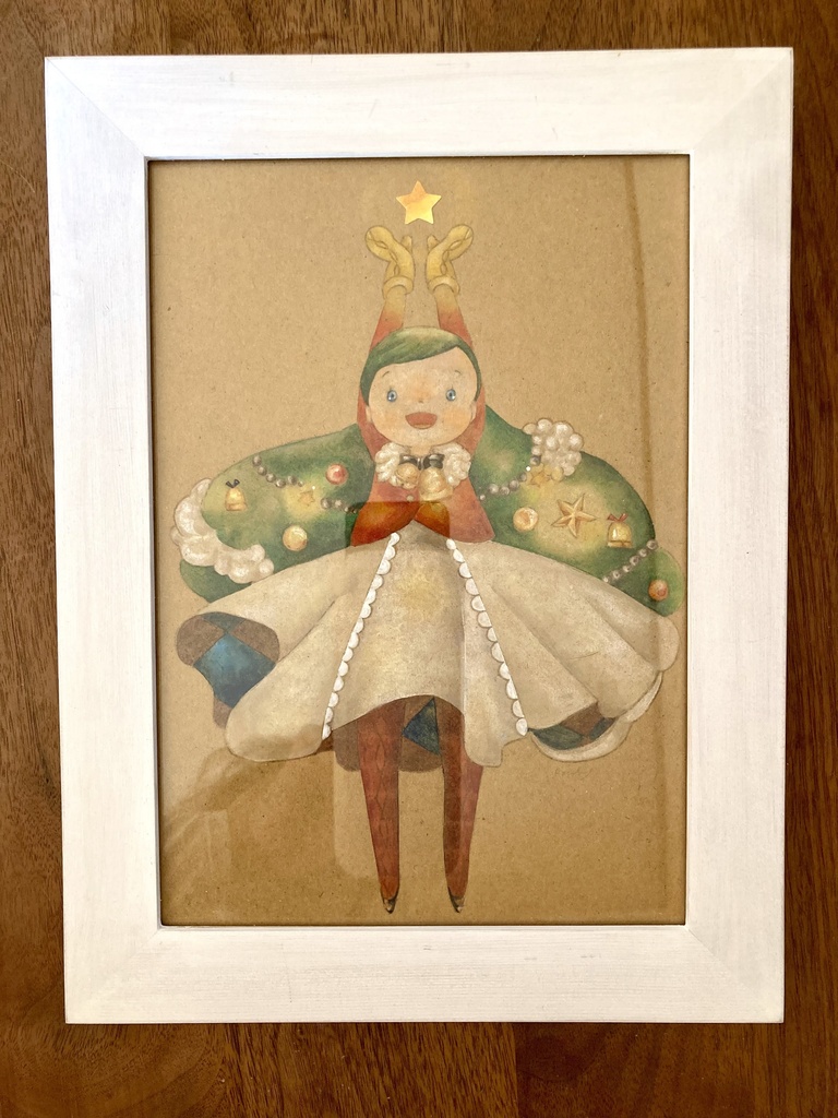 原画】My Star／クリスマス／オイルパステル原画／手描きイラスト