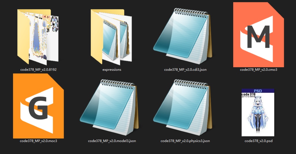 【Live2D cmo3モデル】code378_MP_v2.0 _Project file