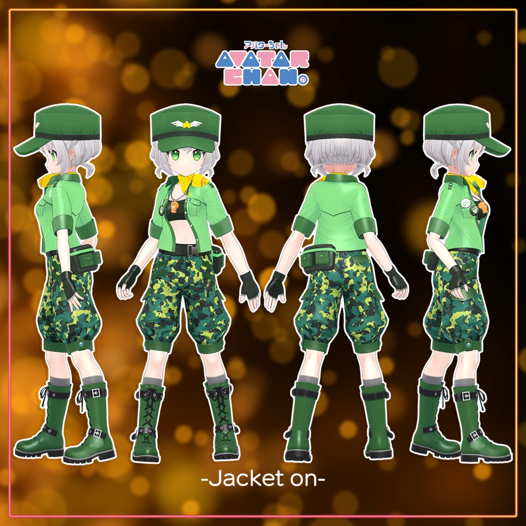 【終売】オリジナル3Dモデル『ガールスカウト』(グリーン/レッド)