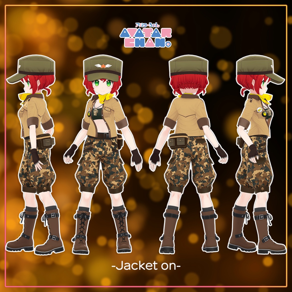 【終売】オリジナル3Dモデル『ガールスカウト』(グリーン/レッド)